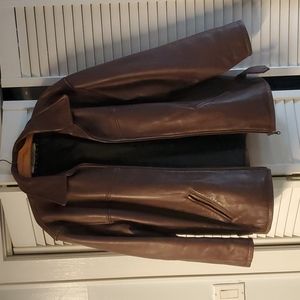 Men's Brown Leather Bomber Jacket